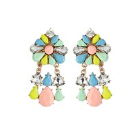 ELOI Pastel Floral Crystal Drop Earrings